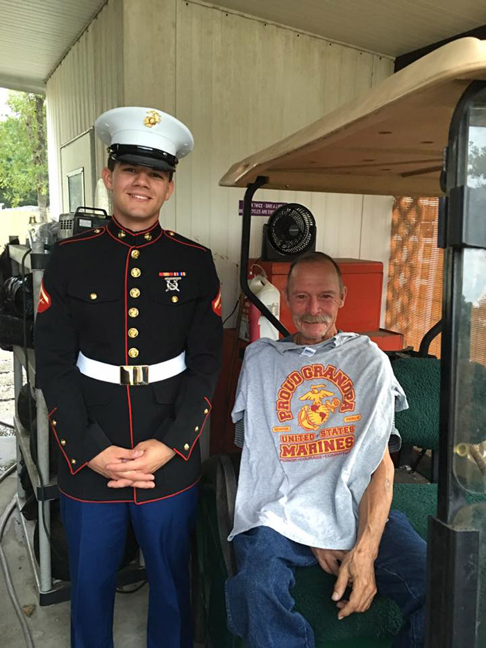 Disabled Former Marine Meets His Grandson in Uniform for the first time after 2 years