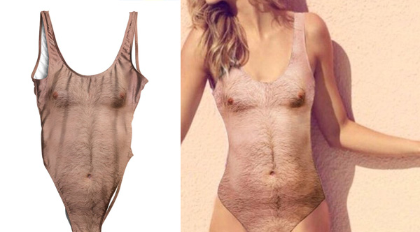 hairy body bathing suit