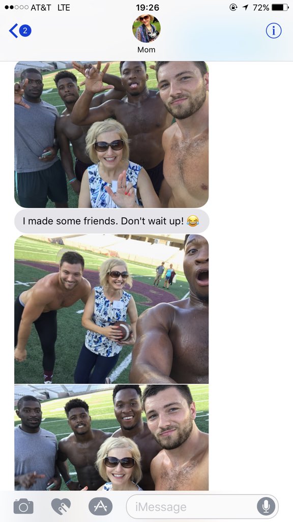 mom meets football team daughter college orientation