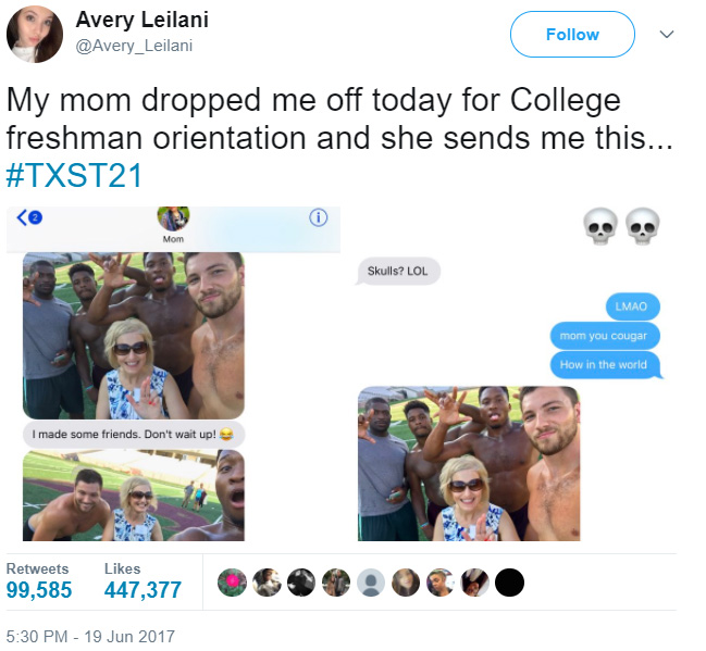 mom meets football team daughter college orientation