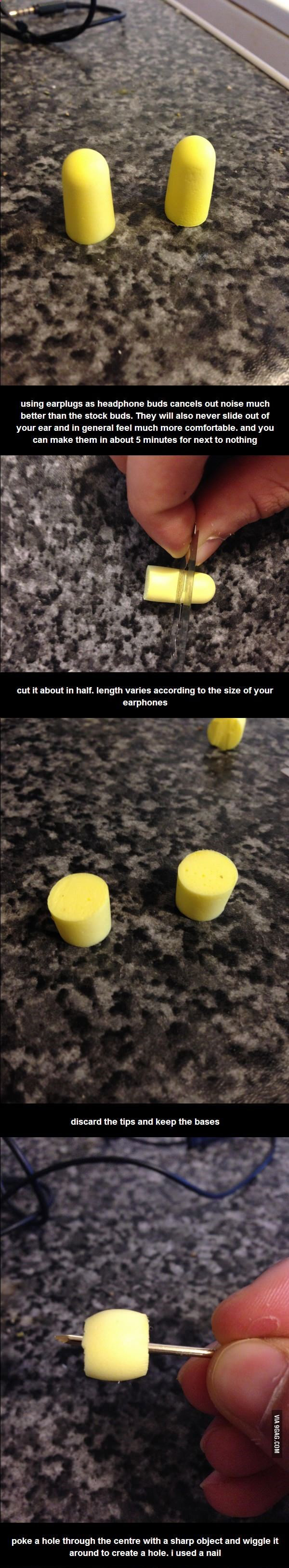 diy noise cancelling earbuds