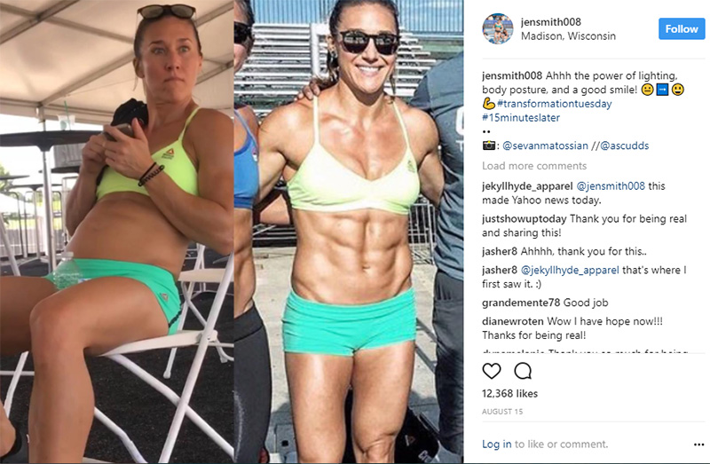 crossfit athlete shows real stomach