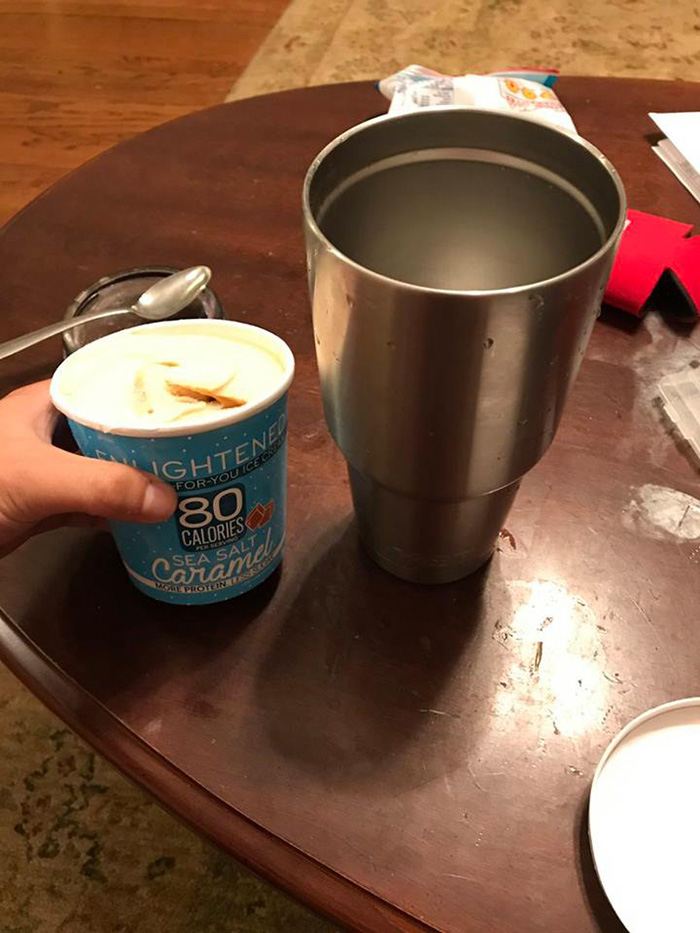 This Guy Discovered That A Pint Of Ice Cream Fits Perfectly In A Yeti Cup