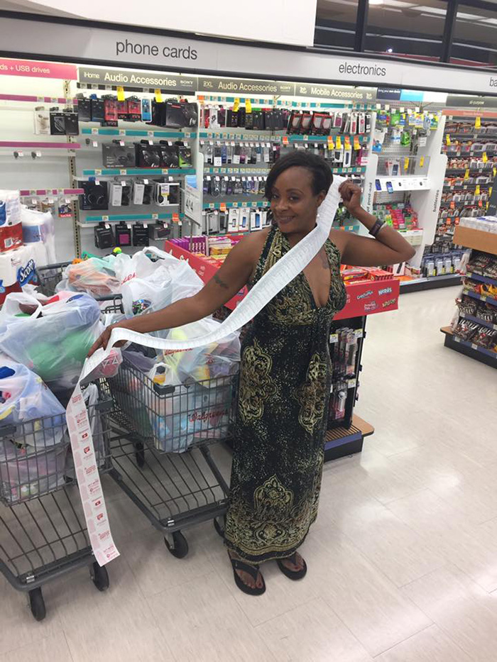 woman uses coupon skills for hurricane relief