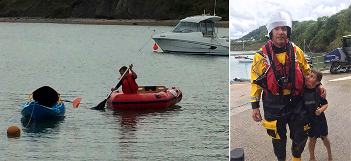 boy kayak saves people from sea