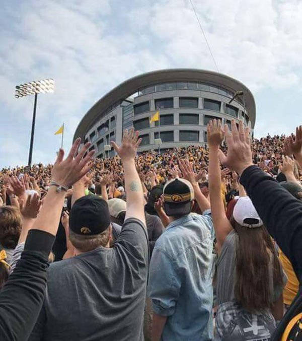 Iowa fans wave to children hospital new tradition