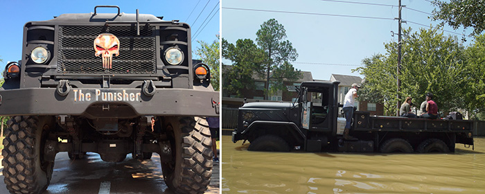 3 brothers huge truck to help Harvey victims