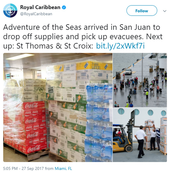 royal caribbean cancels cruise to help puerto rico