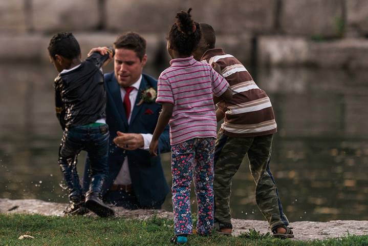 groom saves drowning boy