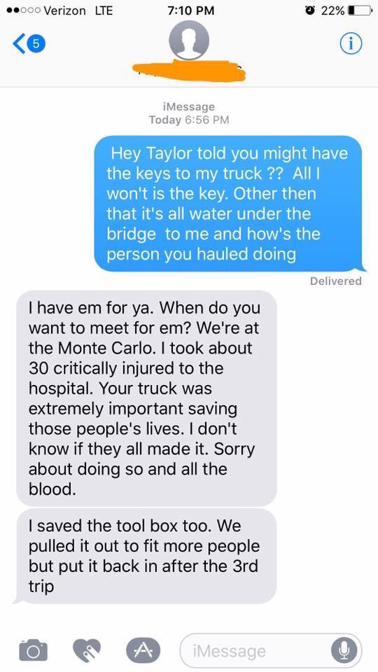 marine stole truck text to owner Vegas shooting