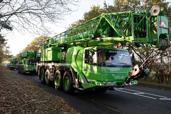 crane funeral procession for man who died