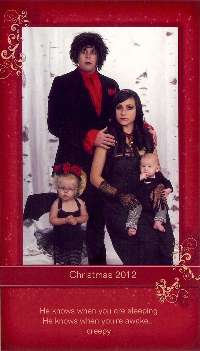 family goes all out for christmas cards every year