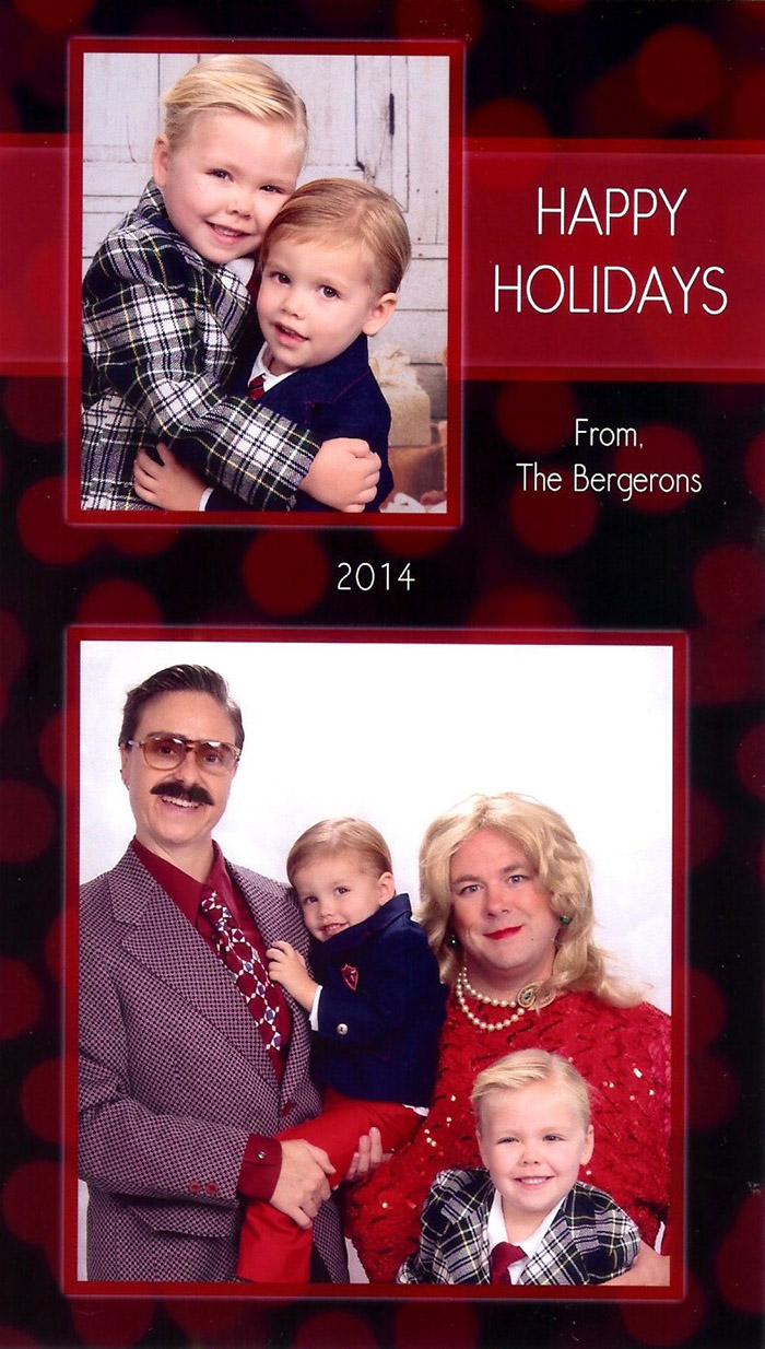 family goes all out for christmas cards every year