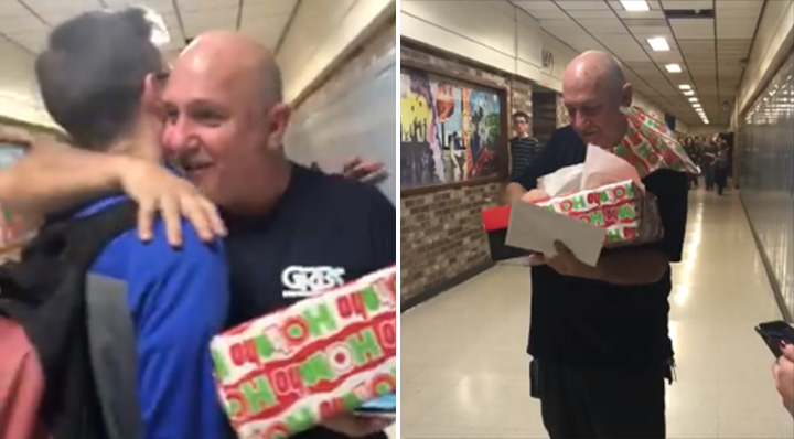 students get janitor new boots Christmas