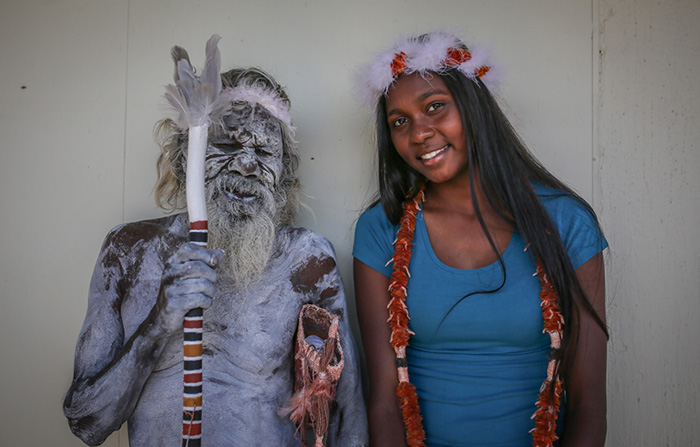 aboriginal man travels 2000 miles to see granddaughter graduate