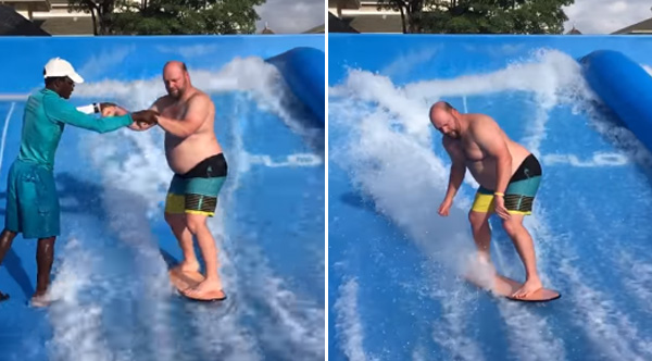 We Can't Stop Laughing At This Guy's First Try On A Surf Machine