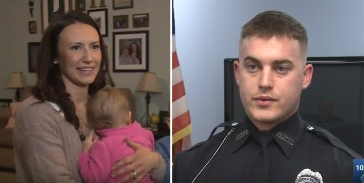officer saves baby choking first day on job