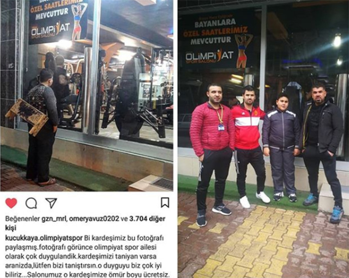 refugee boy gets free membership Turkey gym