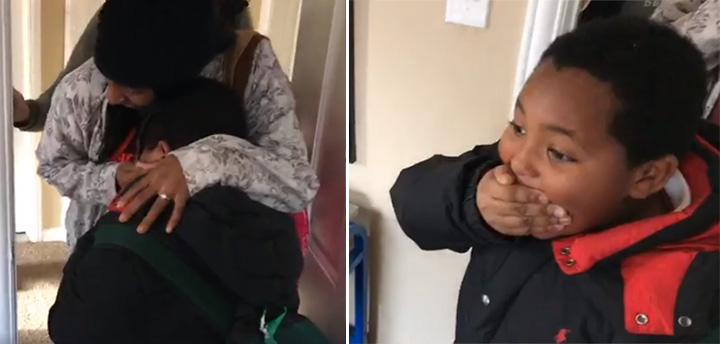 homeless boy gets his first bed and cries video good news