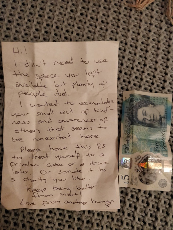 man leaves note on car good news