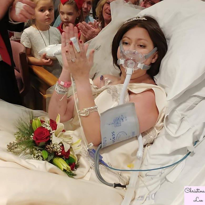 woman breast cancer wedding in hospital hours before death