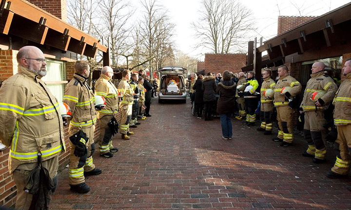 firefighters in Demark man with down syndrome funeral