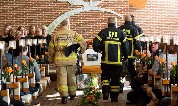 firefighters in Demark man with down syndrome funeral