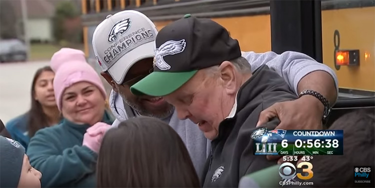 bus driver eagles fan super bowl tickets surprise