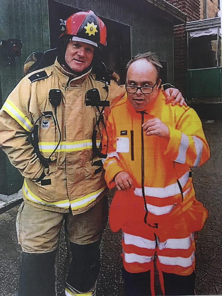 firefighters in Demark man with down syndrome funeral