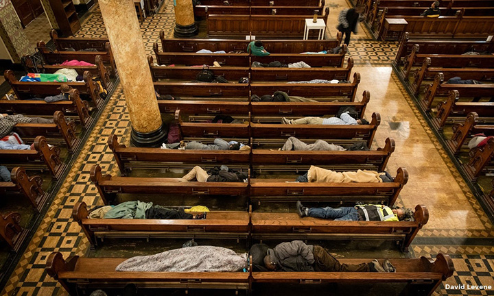 church lets homeless sleep inside gubbio project