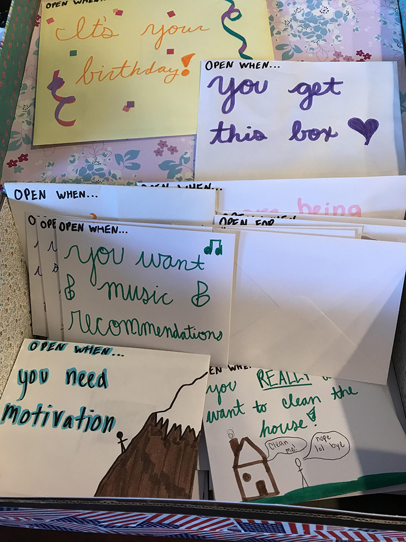13 year old daughter gets dad 45 cards for 45th birthday