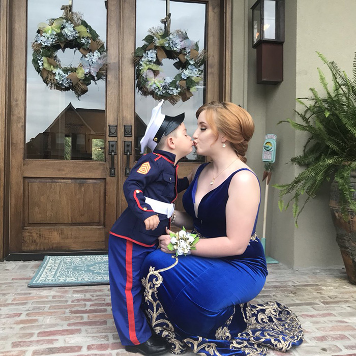 senior takes marine little brother to prom