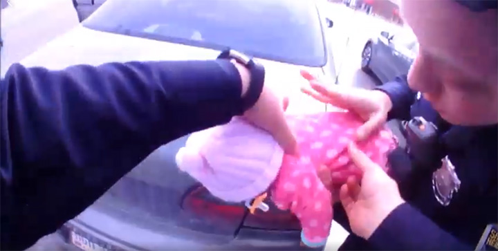 police officers save choking baby