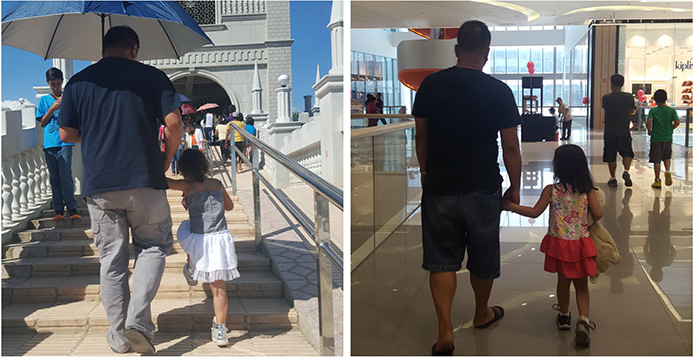 mom secretly photographs dad and daughter holding hands