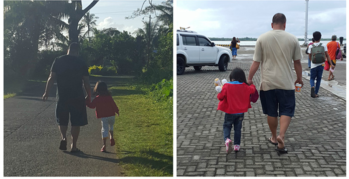 mom secretly photographs dad and daughter holding hands