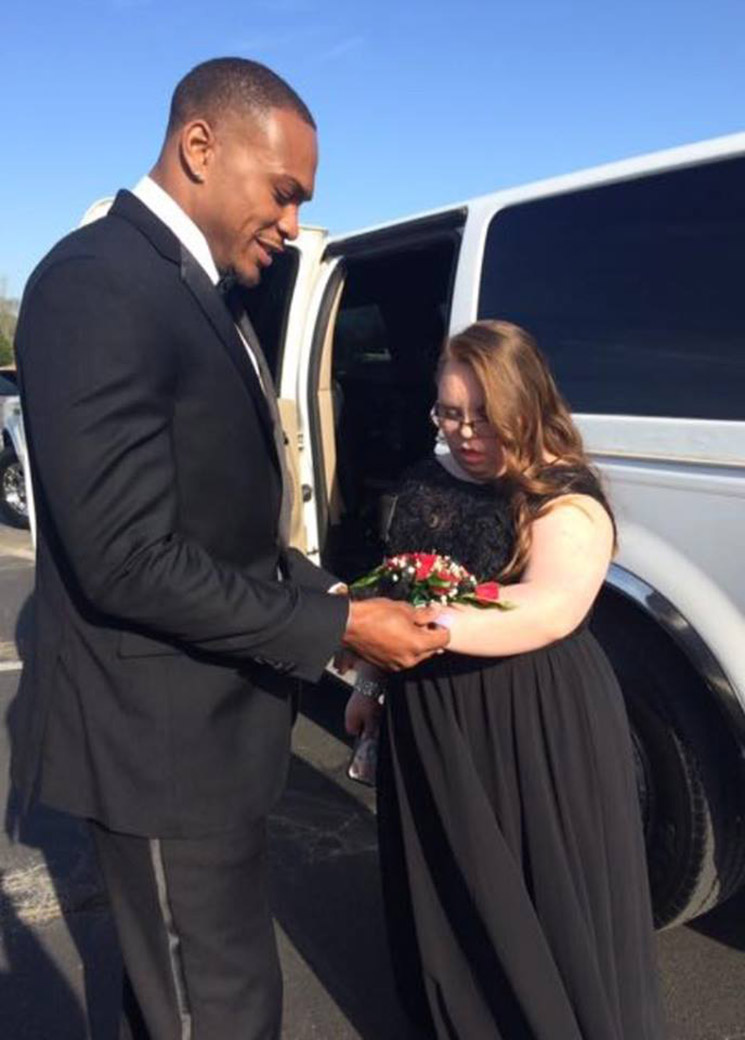 NFL player don jones takes girl down syndrome to prom