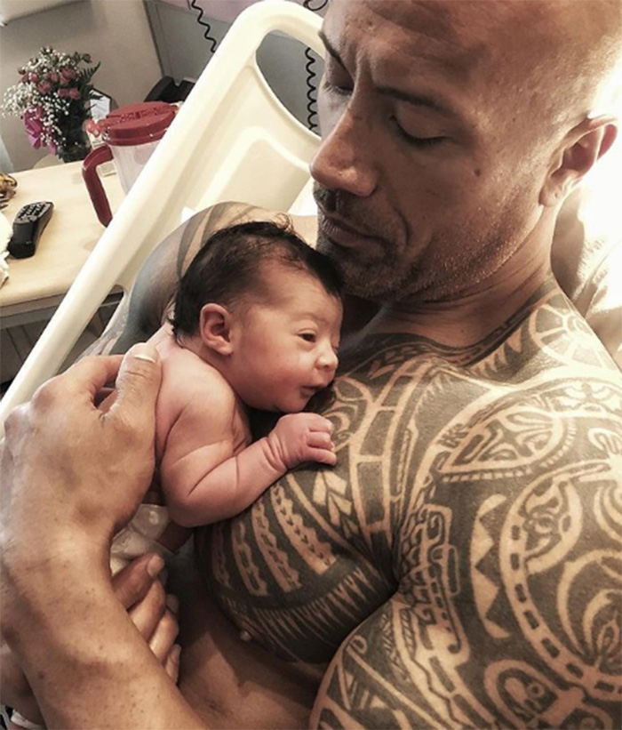 the rock on women after having baby