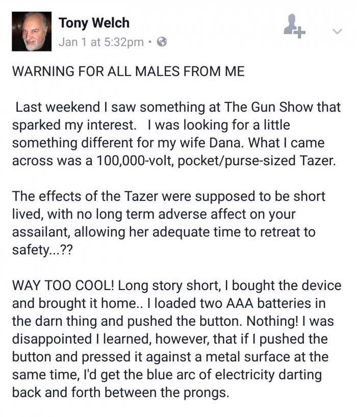 man tazed himself funny story