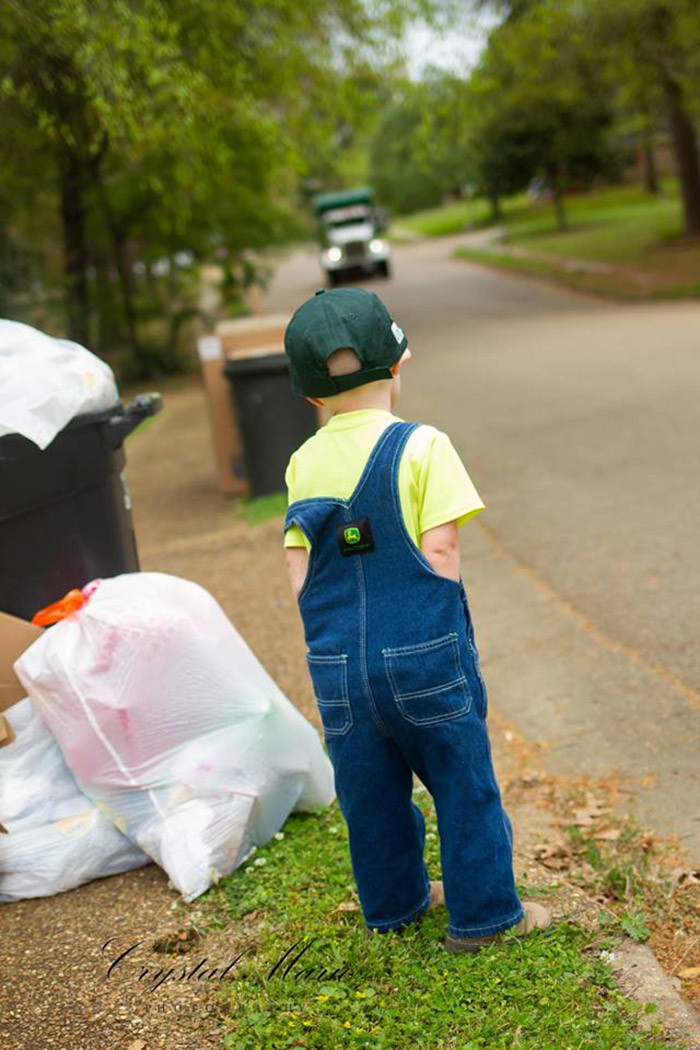 little boy garbage truck best friends happy dance