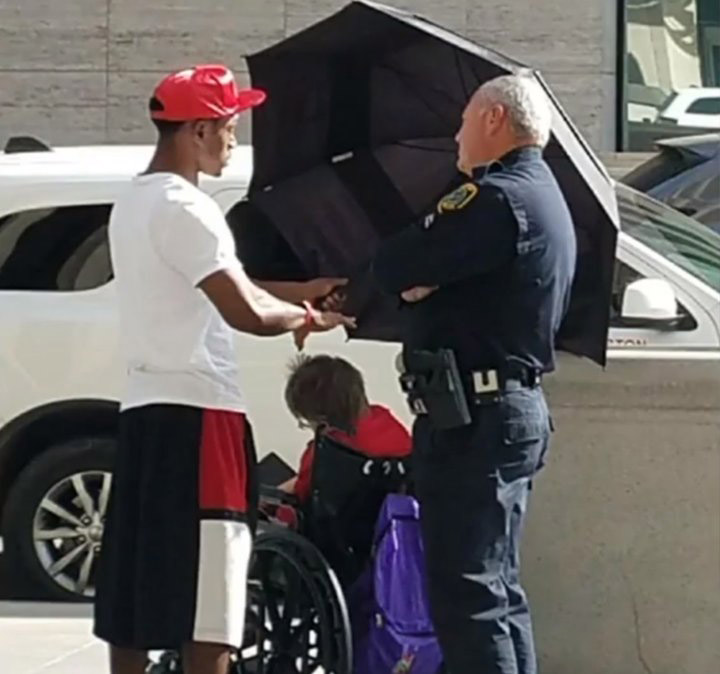 teen shades woman at bus stop