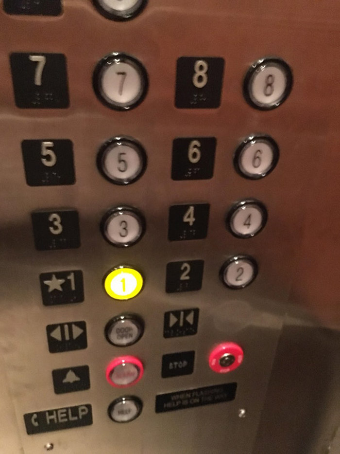 elevator button door close fake