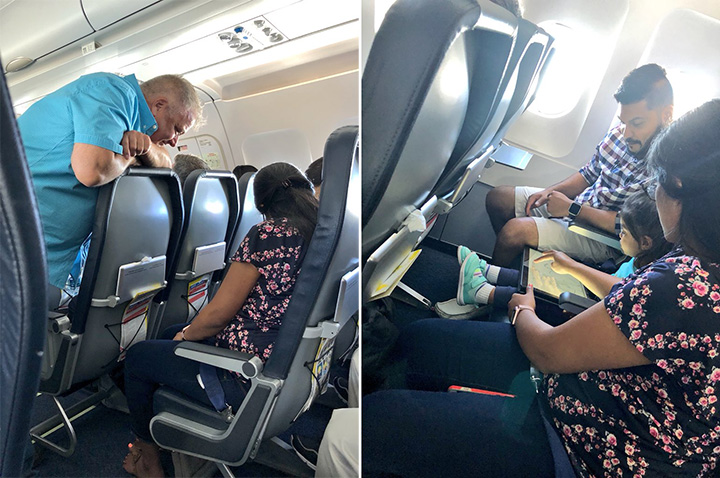 man kindness on plane