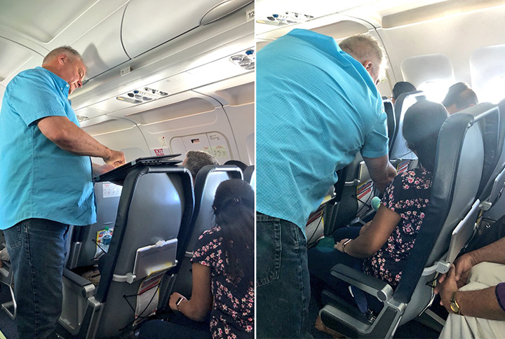 man kindness on plane