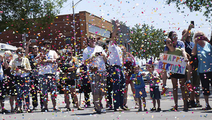 town throws parade for 107 year old woman Myda Lewis