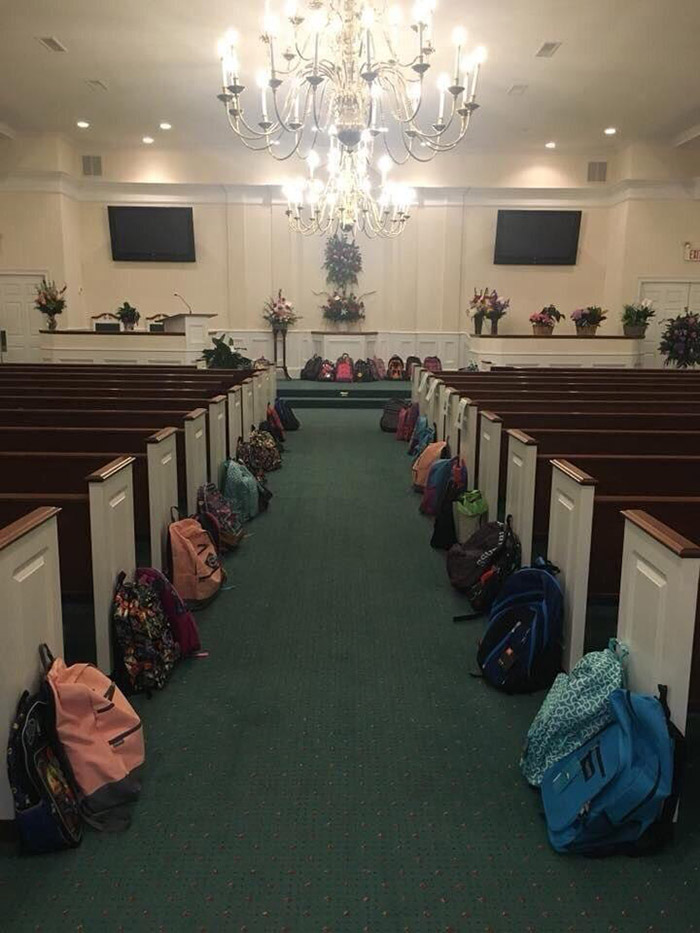 teachers bring backpacks to funeral tammy waddell