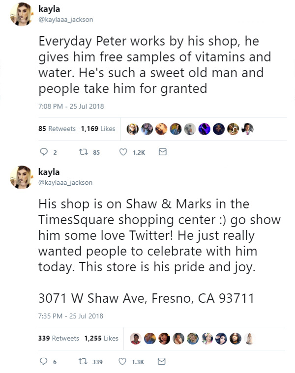 woman tweets save mans store anniversary party