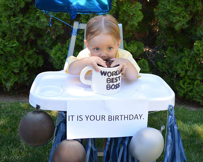 parents throw office themed birthday party for first birthday