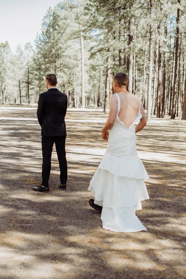 brides brother surprises groom in wedding dress