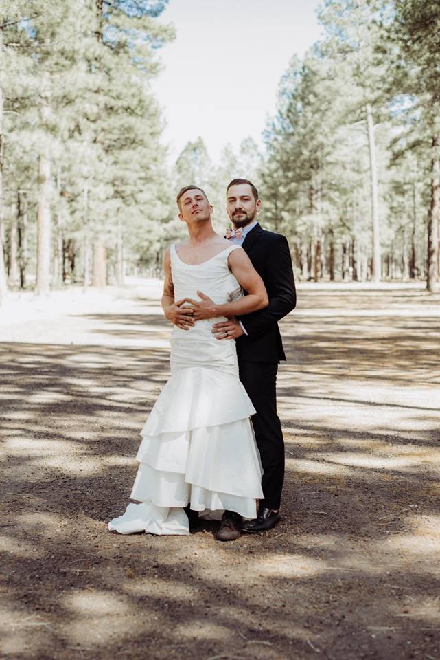 brides brother surprises groom in wedding dress