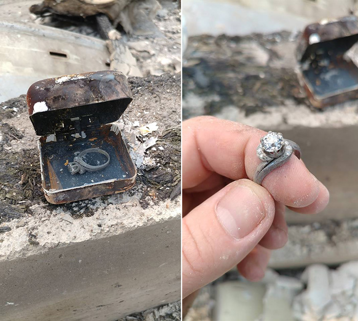 man finds grandmothers ring in ashes